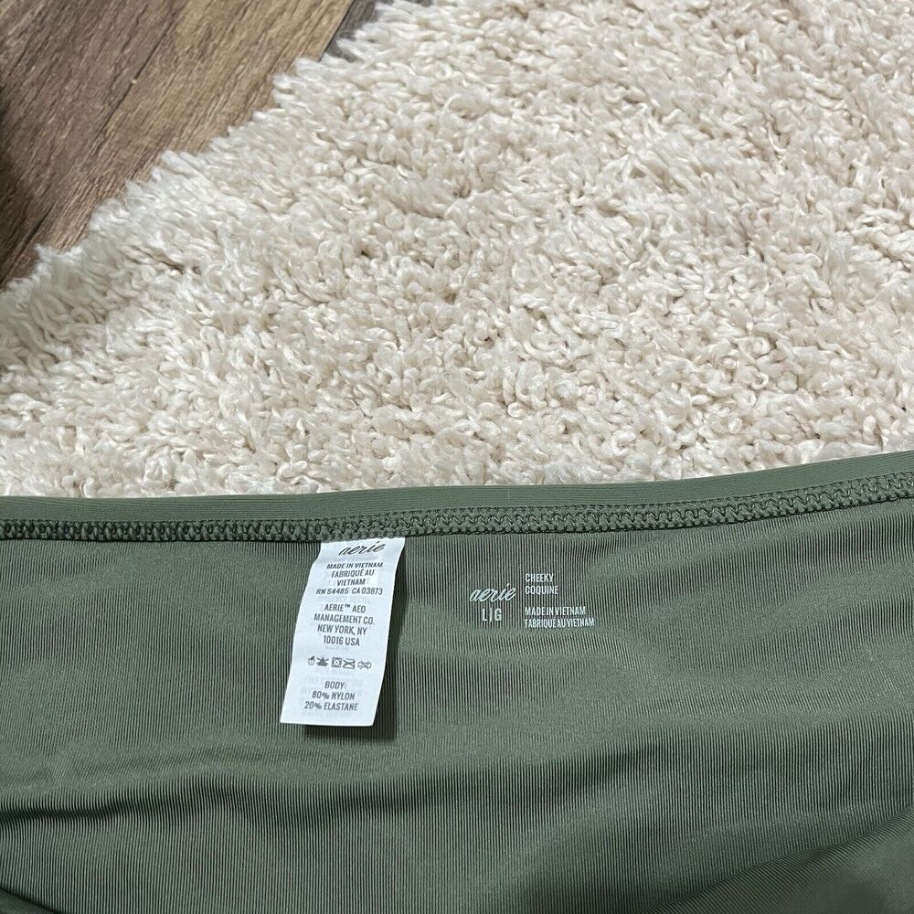 Aerie Size Large Green Cheeky Swimwear Bikini Bottoms NWT - Picture 2 of 4